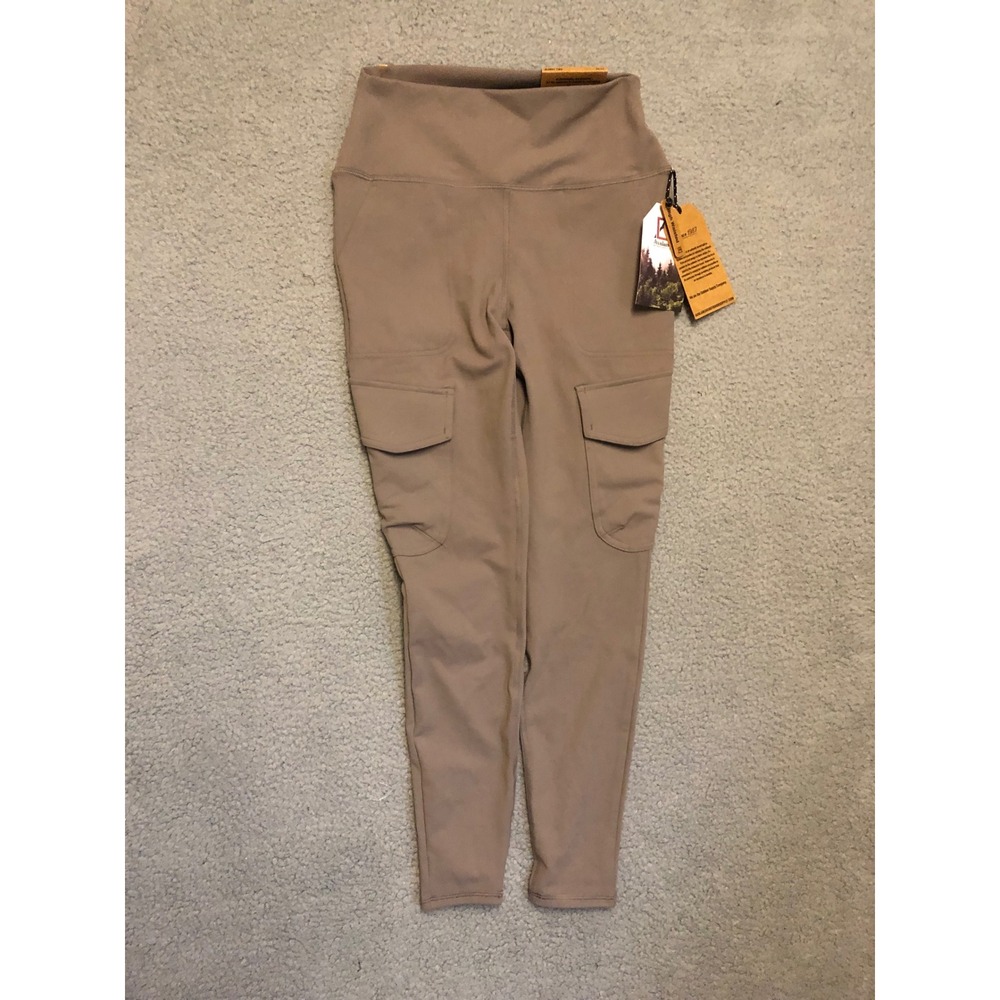 Avalanche Outdoor Supply Co Womens High Waisted Cargo Compression Leggings Tan M
